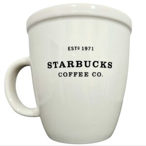 STARBUCKS 2004 Abbey II coffee mug EUC vintage white black cup 18 oz Barista